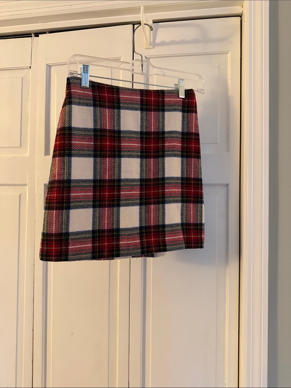 Abercrombie & Fitch Red and White Plaid Mini Skirt